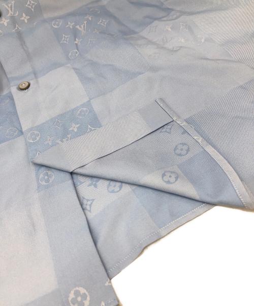 LOUIS VUITTON（ルイ ヴィトン）LOUIS VUITTON (ルイ ヴィトン) パッチワーク ジャカード ショートスリーブシャツ ブルー サイズ:Lの古着・服飾アイテム