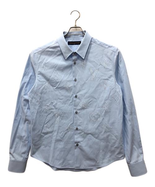 LOUIS VUITTON（ルイ ヴィトン）LOUIS VUITTON (ルイ ヴィトン) モノグラムプリントロングスリーブシャツ ブルー サイズ:Lの古着・服飾アイテム