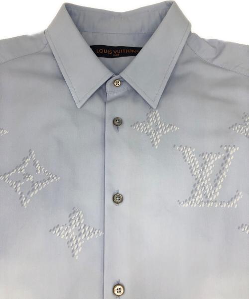 LOUIS VUITTON（ルイ ヴィトン）LOUIS VUITTON (ルイ ヴィトン) モノグラムプリントロングスリーブシャツ ブルー サイズ:Lの古着・服飾アイテム