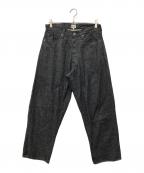 goldゴールド）の古着「RECYCLED WASTE SUVIN COTTON YARN 11.5oz. DENIM 5POCKET WIDE PANTS WW II MODEL」｜ブラック