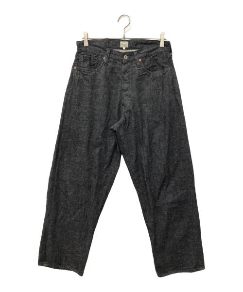 gold（ゴールド）gold (ゴールド) RECYCLED WASTE SUVIN COTTON YARN 11.5oz. DENIM 5POCKET WIDE PANTS WW II MODEL ブラック サイズ:SIZE Sの古着・服飾アイテム