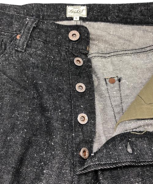 gold（ゴールド）gold (ゴールド) RECYCLED WASTE SUVIN COTTON YARN 11.5oz. DENIM 5POCKET WIDE PANTS WW II MODEL ブラック サイズ:SIZE Sの古着・服飾アイテム