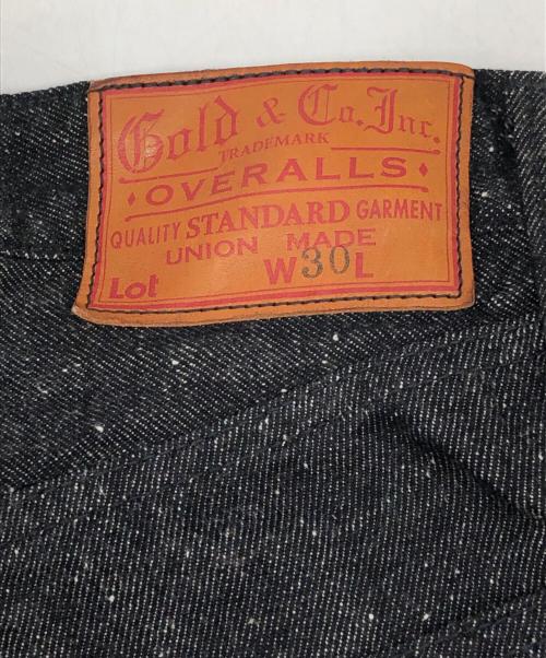 gold（ゴールド）gold (ゴールド) RECYCLED WASTE SUVIN COTTON YARN 11.5oz. DENIM 5POCKET WIDE PANTS WW II MODEL ブラック サイズ:SIZE Sの古着・服飾アイテム