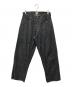 gold（ゴールド）の古着「RECYCLED WASTE SUVIN COTTON YARN 11.5oz. DENIM 5POCKET WIDE PANTS WW II MODEL」｜ブラック