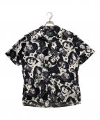 GITMAN BROSギットマンブラザーズ）の古着「Hollywood Stars Print Camp Shirt」｜ホワイト×ブラック