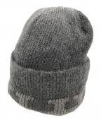 HERMESエルメス）の古着「Hロゴカシミヤニットキャップ」｜グレー