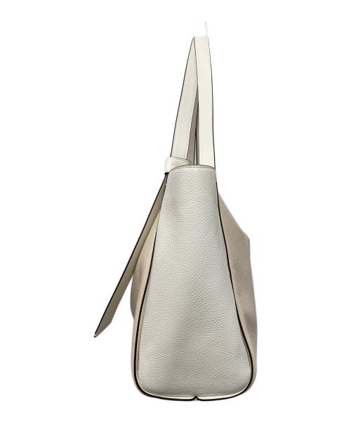 Kate Spade（ケイトスペード）Kate Spade (ケイトスペード) ノット カラーブロック ラージ ジップ トート ベージュ×ホワイトの古着・服飾アイテム