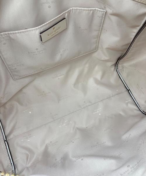 Kate Spade（ケイトスペード）Kate Spade (ケイトスペード) ノット カラーブロック ラージ ジップ トート ベージュ×ホワイトの古着・服飾アイテム
