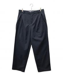 WHITE MOUNTAINEERING（ホワイトマウンテ二アニング）の古着「SOLOTEX 2 TUCK WIDE PANTS」｜ネイビー