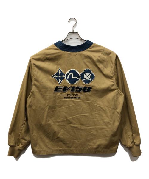EVISU（エヴィス）EVISU (エヴィス) エンブロイダリー デニム切替ノーカラージャケット ベージュ サイズ:XXLの古着・服飾アイテム
