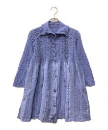 me ISSEY MIYAKE（ミーイッセイ ミヤケ）の古着「SHIRT STRIPE CAULIFLOWER」｜ブルー