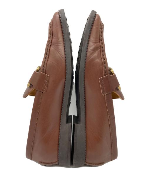 TOD'S（トッズ）TOD'S (トッズ) ケイト チェーンスクエアトゥローファー ブラウン サイズ:37の古着・服飾アイテム