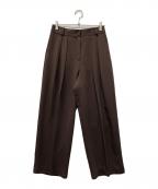 TODAYFULトゥデイフル）の古着「Tuck Wide Trousers」｜ブラウン