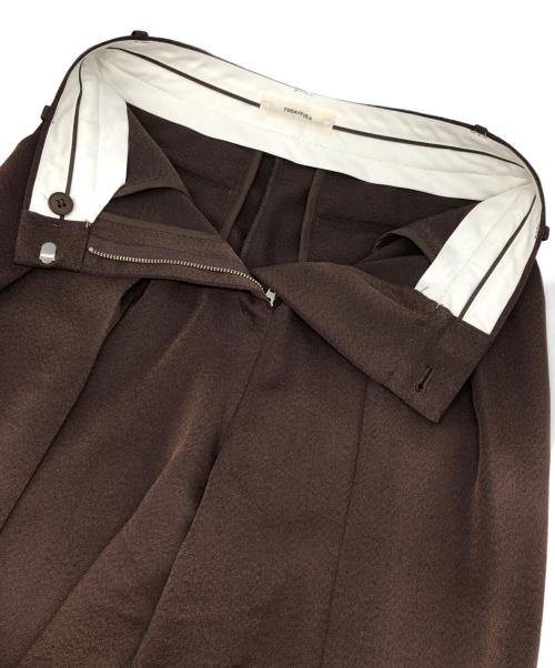 TODAYFUL（トゥデイフル）TODAYFUL (トゥデイフル) Tuck Wide Trousers ブラウン サイズ:36の古着・服飾アイテム