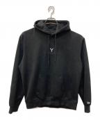 GROUND Y×New Eraグラウンドワイ×ニューエラ）の古着「SUEDE HOODIE GY LOGO」｜ブラック
