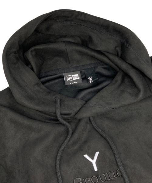 GROUND Y（グラウンドワイ）GROUND Y (グラウンドワイ) New Era (ニューエラ) SUEDE HOODIE GY LOGO ブラック サイズ:5の古着・服飾アイテム