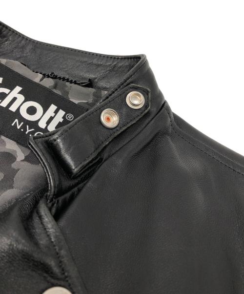 Schott（ショット）Schott (ショット) nano・universe (ナノ・ユニバース) 別注セミダブルライダースジャケット ブラック サイズ:Mの古着・服飾アイテム