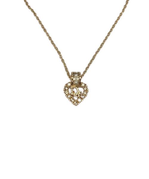 Christian Dior（クリスチャン ディオール）Christian Dior (クリスチャン ディオール) ハート ストーン ネックレス ゴールドの古着・服飾アイテム