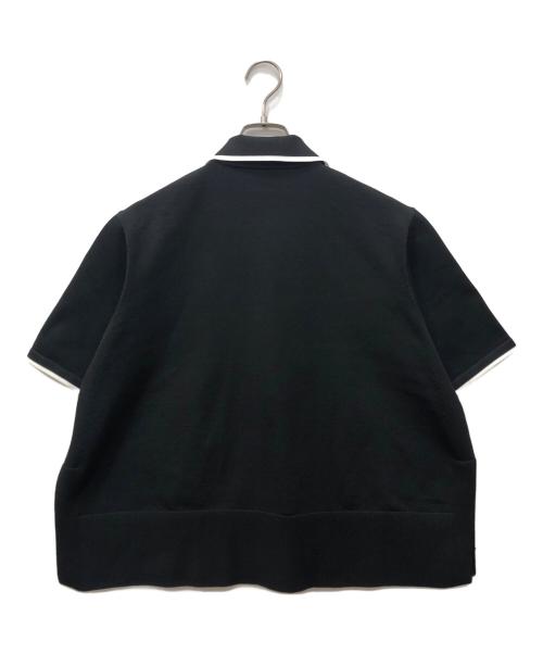 UNITED ARROWS TOKYO（ユナイテッドアローズトウキョウ）UNITED ARROWS TOKYO (ユナイテッドアローズトウキョウ) ミニマルフリルニットポロシャツ ブラック サイズ:FREEの古着・服飾アイテム