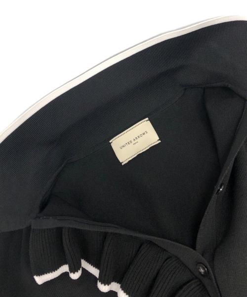 UNITED ARROWS TOKYO（ユナイテッドアローズトウキョウ）UNITED ARROWS TOKYO (ユナイテッドアローズトウキョウ) ミニマルフリルニットポロシャツ ブラック サイズ:FREEの古着・服飾アイテム