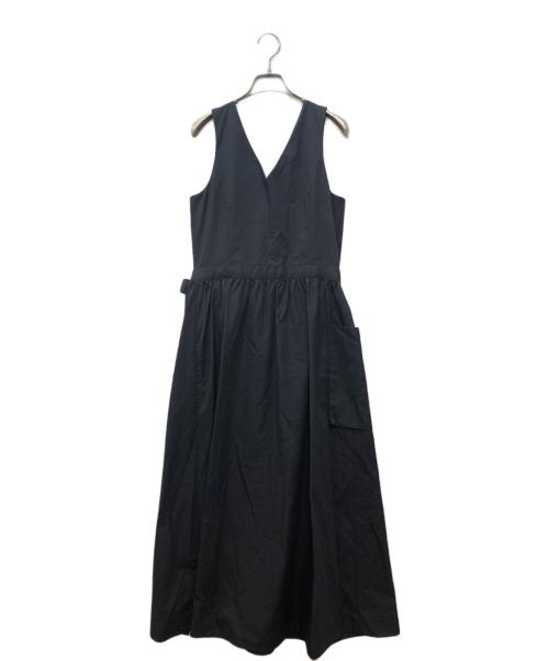 CABAN（キャバン）CABAN (キャバン) コットンウェザークロス カシュクールワンピース ブラック サイズ:Sの古着・服飾アイテム