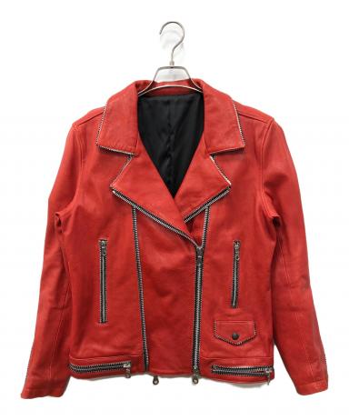 NO ID. レザージャケット サイズ2 シルバーフォックスririジップ 中古・古着通販】NO ID. (ノーアイディー) ダブルライダースレザー