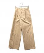 AURALEEオーラリー）の古着「WASHED FINX LIGHT CHINO TUCK WIDE PANTS」｜ベージュ