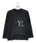 Y's（ワイズ）の古着「コットン ロゴ クルーネック カットソー」｜ブラック