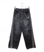adidasアディダス）の古着「ブラック ルーズ デニムパンツ」｜ブラック