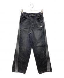 adidas（アディダス）の古着「ブラック ルーズ デニムパンツ」｜ブラック