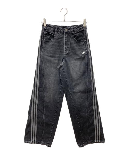 adidas（アディダス）adidas (アディダス) ブラック ルーズ デニムパンツ ブラック サイズ:SIZE 26の古着・服飾アイテム