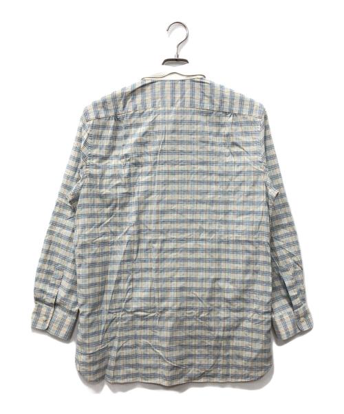 RRL（ダブルアールエル）RRL (ダブルアールエル) ラウンドカラーチェックシャツ ブルー サイズ:SIZE 16の古着・服飾アイテム