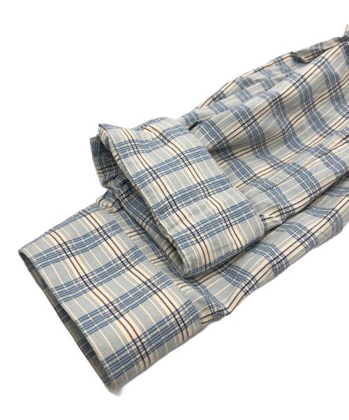 RRL（ダブルアールエル）RRL (ダブルアールエル) ラウンドカラーチェックシャツ ブルー サイズ:SIZE 16の古着・服飾アイテム