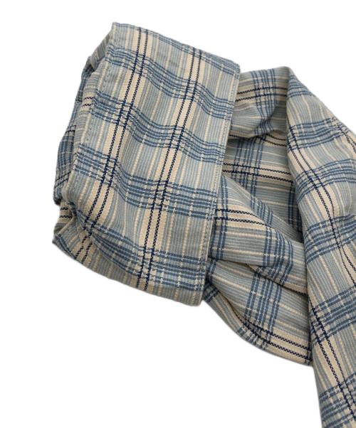 RRL（ダブルアールエル）RRL (ダブルアールエル) ラウンドカラーチェックシャツ ブルー サイズ:SIZE 16の古着・服飾アイテム