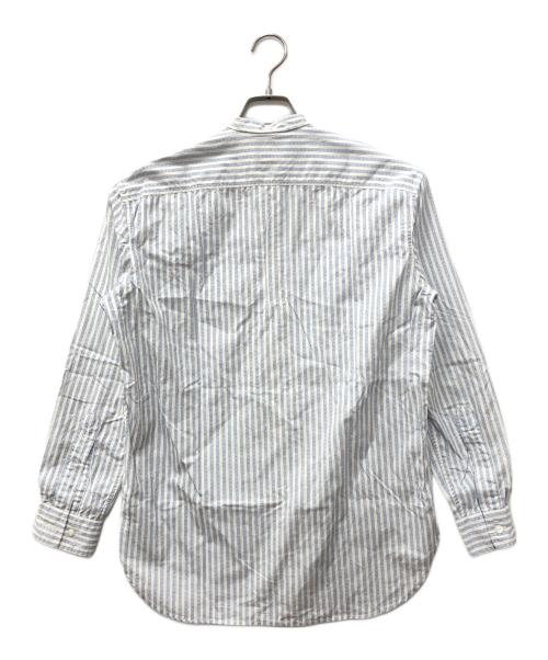 RRL（ダブルアールエル）RRL (ダブルアールエル) ストライプバンドカラーシャツ ホワイト×ブルー サイズ:SIZE 1の古着・服飾アイテム