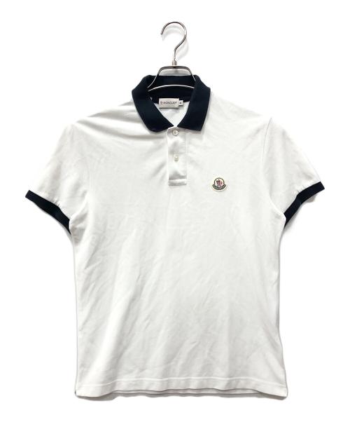 MONCLER（モンクレール）MONCLER (モンクレール) ポロシャツ MAGLIA POLO MANICA CORTA ホワイト サイズ:SIZE Mの古着・服飾アイテム