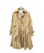 LANVIN en Bleuランバンオンブルー）の古着「ラッフルトレンチコート」｜ベージュ