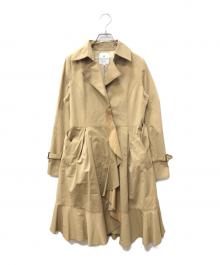 LANVIN en Bleu（ランバンオンブルー）の古着「ラッフルトレンチコート」｜ベージュ