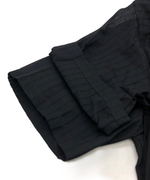 ATTACHMENT（アタッチメント）ATTACHMENT (アタッチメント) ストライプレノクロス オーバーサイズシャツ ブラック サイズ:SIZE 2の古着・服飾アイテム