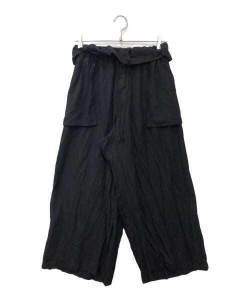 B Yohji Yamamoto（ビーヨウジヤマモト）B Yohji Yamamoto (ビーヨウジヤマモト) ハイウエストワイドパンツ ブラック サイズ:SIZE 1の古着・服飾アイテム