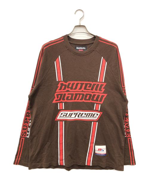 SUPREME（シュプリーム）Supreme (シュプリーム) Hysteric Glamour (ヒステリックグラマー) Mesh L/S Top ブラウン サイズ:Lの古着・服飾アイテム