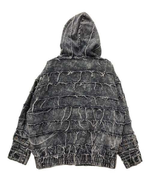 REFLEM（レフレム）REFLEM (レフレム) 継ぎ接ぎベルト付きハイネックジップパーカー グレー サイズ:FREEの古着・服飾アイテム
