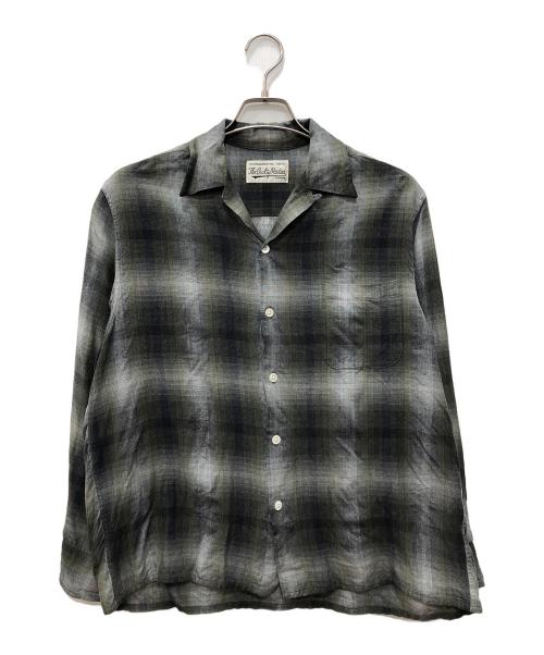 WACKO MARIA（ワコマリア）WACKO MARIA (ワコマリア) レーヨンオンブレチェックシャツ グレー×カーキ サイズ:Sの古着・服飾アイテム