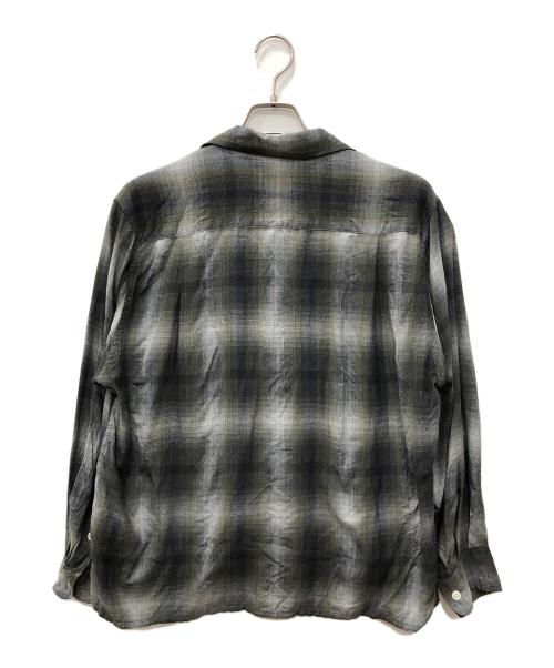 WACKO MARIA（ワコマリア）WACKO MARIA (ワコマリア) レーヨンオンブレチェックシャツ グレー×カーキ サイズ:Sの古着・服飾アイテム