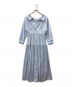 HER LIP TOハーリップトゥ）の古着「Pleated Open Shirt Dress」｜ブルー