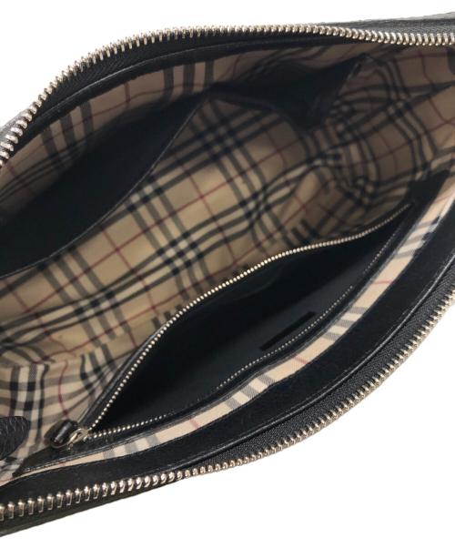 BURBERRY（バーバリー）BURBERRY (バーバリー) ライナーノバチェックレザーワンショルダーバッグ ブラック サイズ:下記参照の古着・服飾アイテム