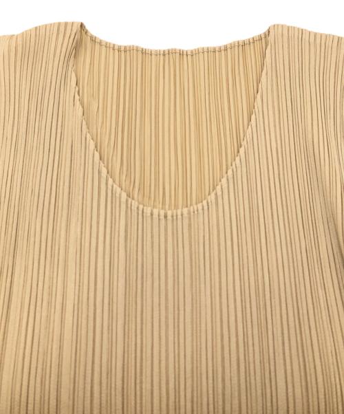 PLEATS PLEASE（プリーツプリーズ）PLEATS PLEASE (プリーツプリーズ) プリーツノースリーブワンピース イエロー サイズ:SIZE 3の古着・服飾アイテム