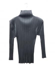 PLEATS PLEASE（プリーツプリーズ）の古着「プリーツハイネックカットソー」｜グレー