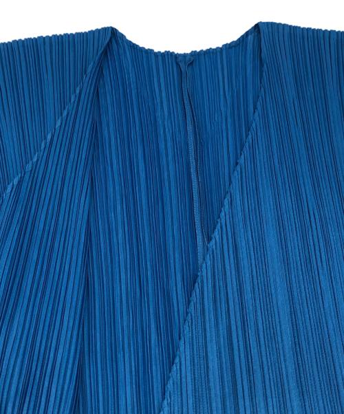 PLEATS PLEASE（プリーツプリーズ）PLEATS PLEASE (プリーツプリーズ) プリーツトッパーカーディガン ブルー サイズ:3の古着・服飾アイテム