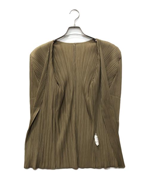 PLEATS PLEASE（プリーツプリーズ）PLEATS PLEASE (プリーツプリーズ) プリーツトッパーカーディガン グリーン サイズ:SIZE 3の古着・服飾アイテム